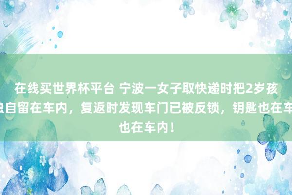 在线买世界杯平台 宁波一女子取快递时把2岁孩子独自留在车内，复返时发现车门已被反锁，钥匙也在车内！