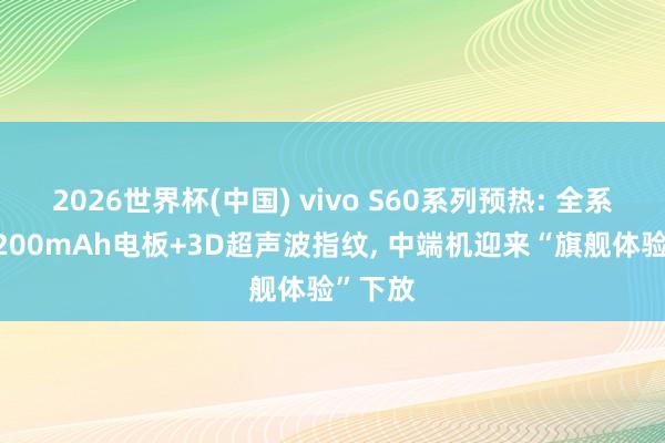 2026世界杯(中国) vivo S60系列预热: 全系标配7200mAh电板+3D超声波指纹， 中端机迎来“旗舰体验”下放
