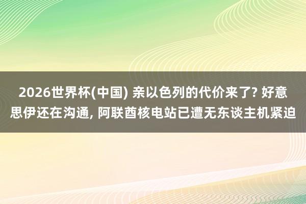 2026世界杯(中国) 亲以色列的代价来了? 好意思伊还在沟通， 阿联酋核电站已遭无东谈主机紧迫