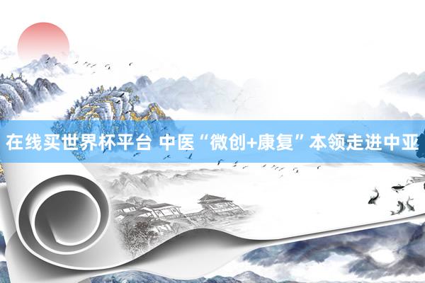 在线买世界杯平台 中医“微创+康复”本领走进中亚