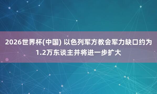 2026世界杯(中国) 以色列军方教会军力缺口约为1.2万东谈主并将进一步扩大