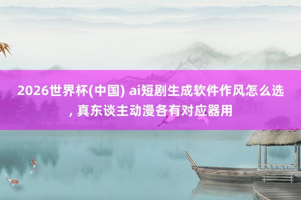 2026世界杯(中国) ai短剧生成软件作风怎么选， 真东谈主动漫各有对应器用