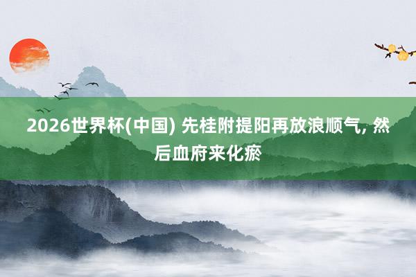 2026世界杯(中国) 先桂附提阳再放浪顺气， 然后血府来化瘀