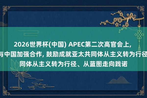 2026世界杯(中国) APEC第二次高官会上， 与会人士示意: 愿与中国加强合作， 鼓励成就亚太共同体从主义转为行径、从蓝图走向践诺