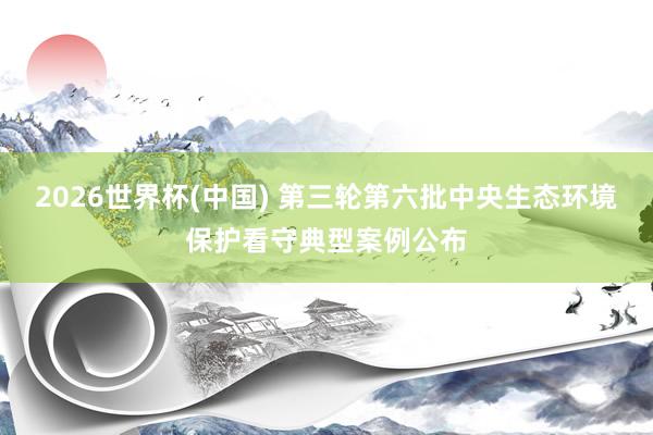 2026世界杯(中国) 第三轮第六批中央生态环境保护看守典型案例公布
