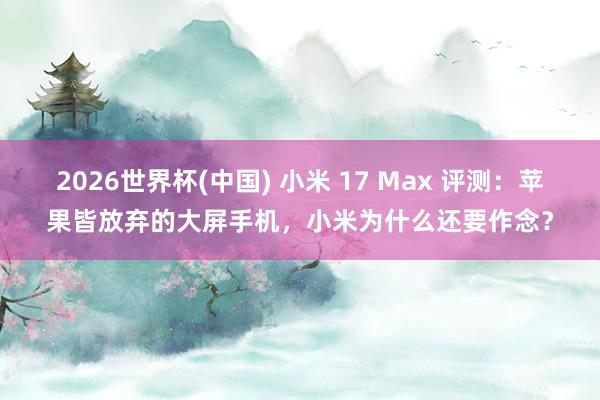 2026世界杯(中国) 小米 17 Max 评测：苹果皆放弃的大屏手机，小米为什么还要作念？