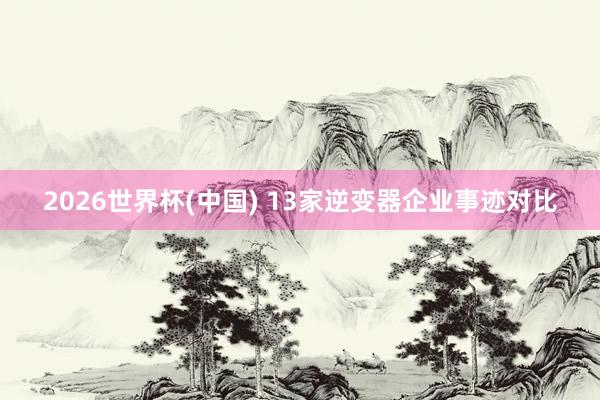 2026世界杯(中国) 13家逆变器企业事迹对比