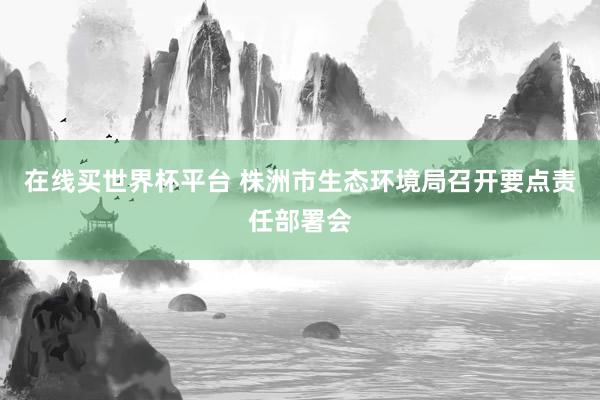 在线买世界杯平台 株洲市生态环境局召开要点责任部署会
