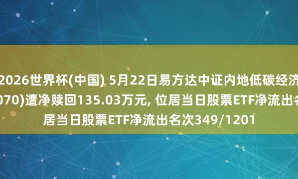 2026世界杯(中国) 5月22日易方达中证内地低碳经济主题ETF(516070)遭净赎回135.03万元， 位居当日股票ETF净流出名次349/1201