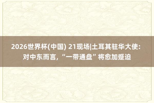 2026世界杯(中国) 21现场|土耳其驻华大使: 对中东而言， “一带通盘”将愈加蹙迫