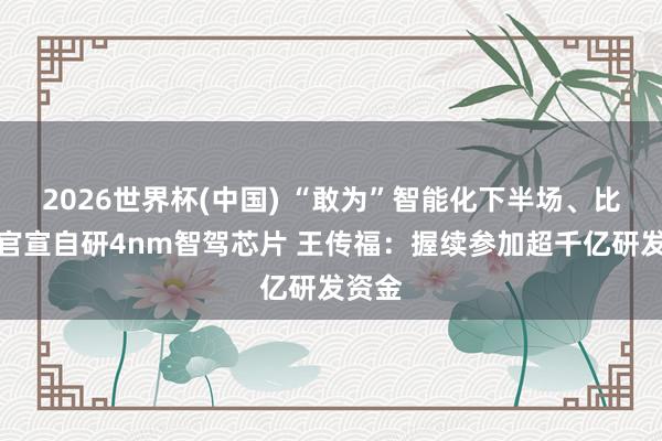 2026世界杯(中国) “敢为”智能化下半场、比亚迪官宣自研4nm智驾芯片 王传福：握续参加超千亿研发资金