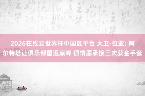 2026在线买世界杯中国区平台 大卫·拉亚: 阿尔特塔让俱乐部重返巅峰 很情愿承接三次获金手套