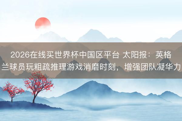 2026在线买世界杯中国区平台 太阳报：英格兰球员玩粗疏推理游戏消磨时刻，增强团队凝华力