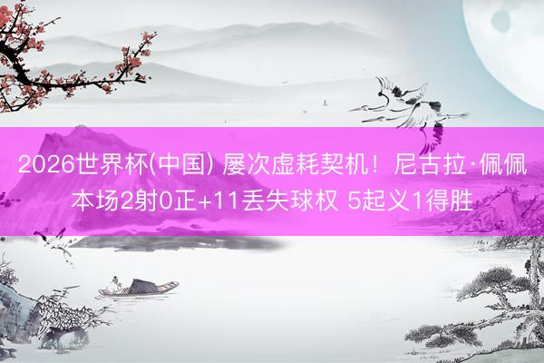 2026世界杯(中国) 屡次虚耗契机!尼古拉·佩佩本场2射0正+11丢失球权 5起义1得胜